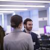 Kornberg students converse together in a group
